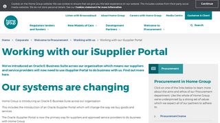 Home Group | Working with our iSupplier Portal