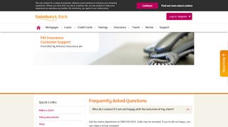 Sainsbury's Customer Support | Pet Insurance - Sainsbury's Bank