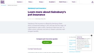 Sainsburys Pet Insurance - MoneySuperMarket