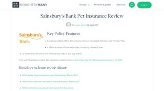 Sainsbury's Bank Pet Insurance Review - Bought By Many