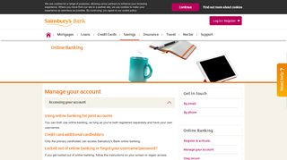 Online Banking | Managing Your Account - Sainsbury's Bank