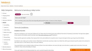 Sainsburys | Terms & Conditions