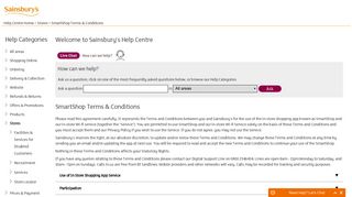 Sainsburys | SmartShop Terms & Conditions