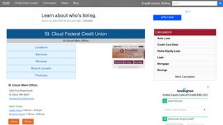 St. Cloud Federal Credit Union - St Cloud, MN - Credit Unions Online