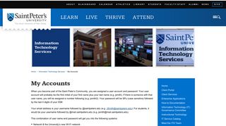 My Accounts - Information Technology Services - Saint Peter's University