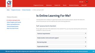 Is Online Learning For Me | SAIT, Calgary