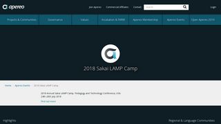 2018 Sakai LAMP Camp | Apereo