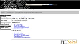Sakai 2.9 - Login & User Accounts - WISC KB