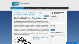 SaksFirst Credit Card Payment - Login - Address - Customer Service