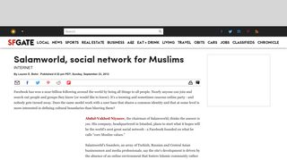 Salamworld, social network for Muslims - SFGate