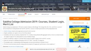 Saldiha College Admission 2019: Courses, Student Login, Merit List
