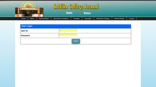 User Login : Saldiha College Journal