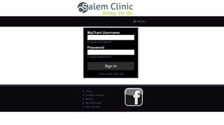 My Chart Login - Salem Clinic
