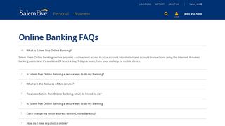 Online Banking FAQs | Salem Five Bank