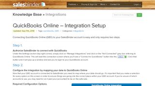 SalesBinder - Knowledge Base » QuickBooks Online – Integration Setup