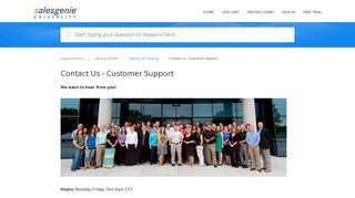 Salesgenie — Contact Us - Customer Support