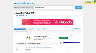 sales.hpcl.co.in at Website Informer. Visit Sales Hpcl.