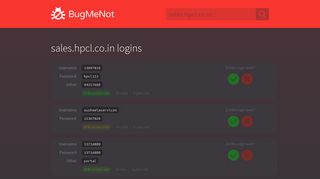 sales.hpcl.co.in passwords - BugMeNot