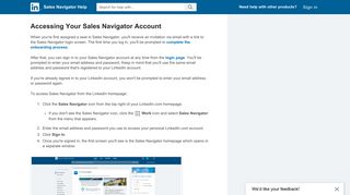Accessing Your Sales Navigator Account | Sales Navigator ... - LinkedIn