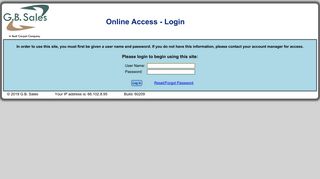 Online Access - Login