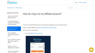 How do I log in to my Affiliate Account? – Online Sales Pro