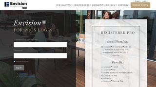 Registration and Login - For Pros | Envision® Decking