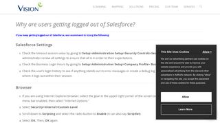 Why are users getting logged out of Salesforce? - Vision-e Scan