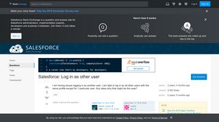 Salesforce: Log in as other user - Salesforce Stack Exchange