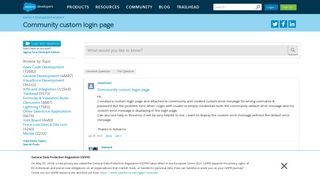 Community custom login page - Salesforce Developer Community