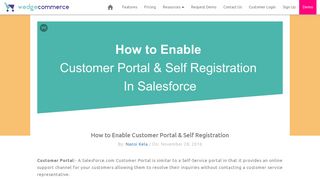 Customer Portal In Salesforce - WedgeCommerce