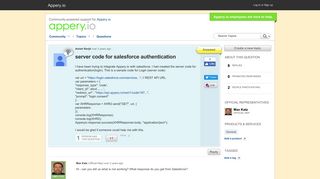 server code for salesforce authentication - Get Satisfaction