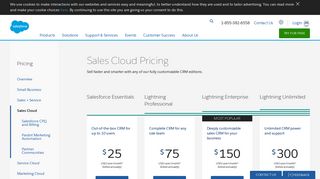 Sales Cloud Pricing and Editions - Salesforce.com