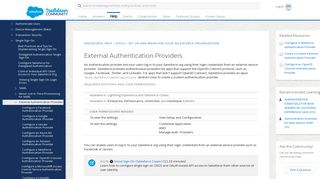 External Authentication Providers - Salesforce Help