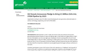 Girl Scouts Announces STEM Pledge