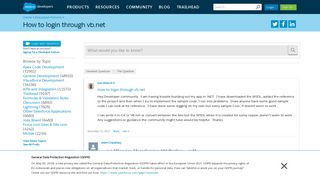 How to login through vb.net - Salesforce Developer Community