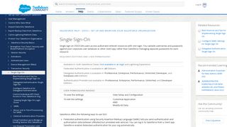 Single Sign-On - Salesforce Help