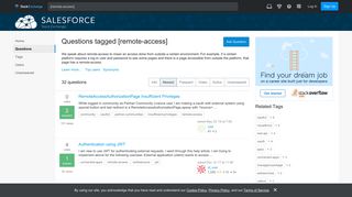 Newest 'remote-access' Questions - Salesforce Stack Exchange