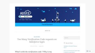 Too Many Verification Code requests on Salesforce login – ABSYZ