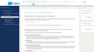 Methods for Verifying Your Identity - Salesforce