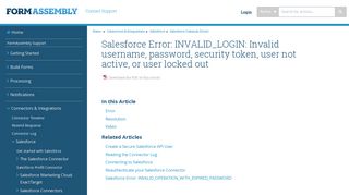 Salesforce Error: INVALID_LOGIN: Invalid username, password ...
