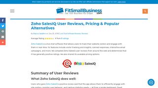 Zoho SalesIQ User Reviews, Pricing & Popular Alternatives