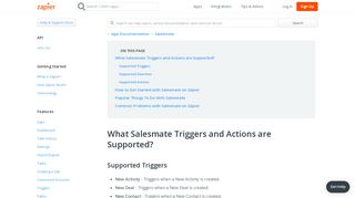 Salesmate - Integration Help & Support | Zapier