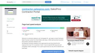 Access contractor.salespros.com. SalesPros Contractor Portal