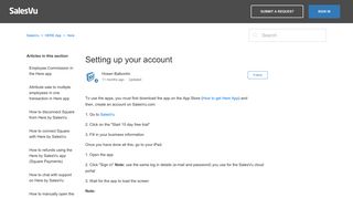 Setting up your account – SalesVu