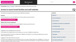 Access to council email facilities and staff websites • Salford City Council