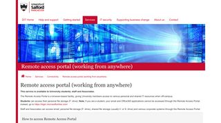 Remote access portal (working from anywhere) | Digital IT | University ...