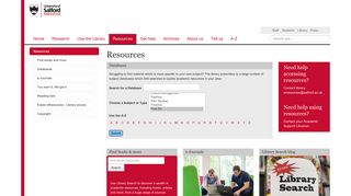 Resources | The Library | University of Salford, Manchester