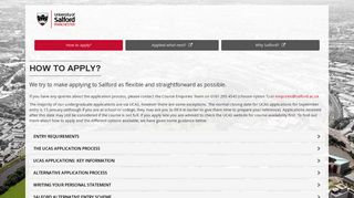 How to apply? | University of Salford, Manchester