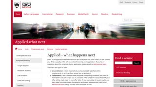 Applied what next | University of Salford, Manchester