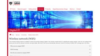 Wireless network (WiFi) | Digital IT | University of Salford, Manchester